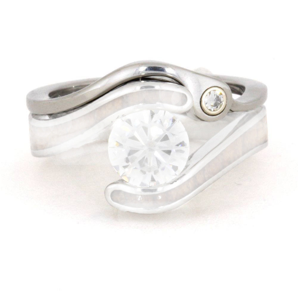 Titanium Shadow Band with 2MM Moissanite-2536-2 - Jewelry by Johan