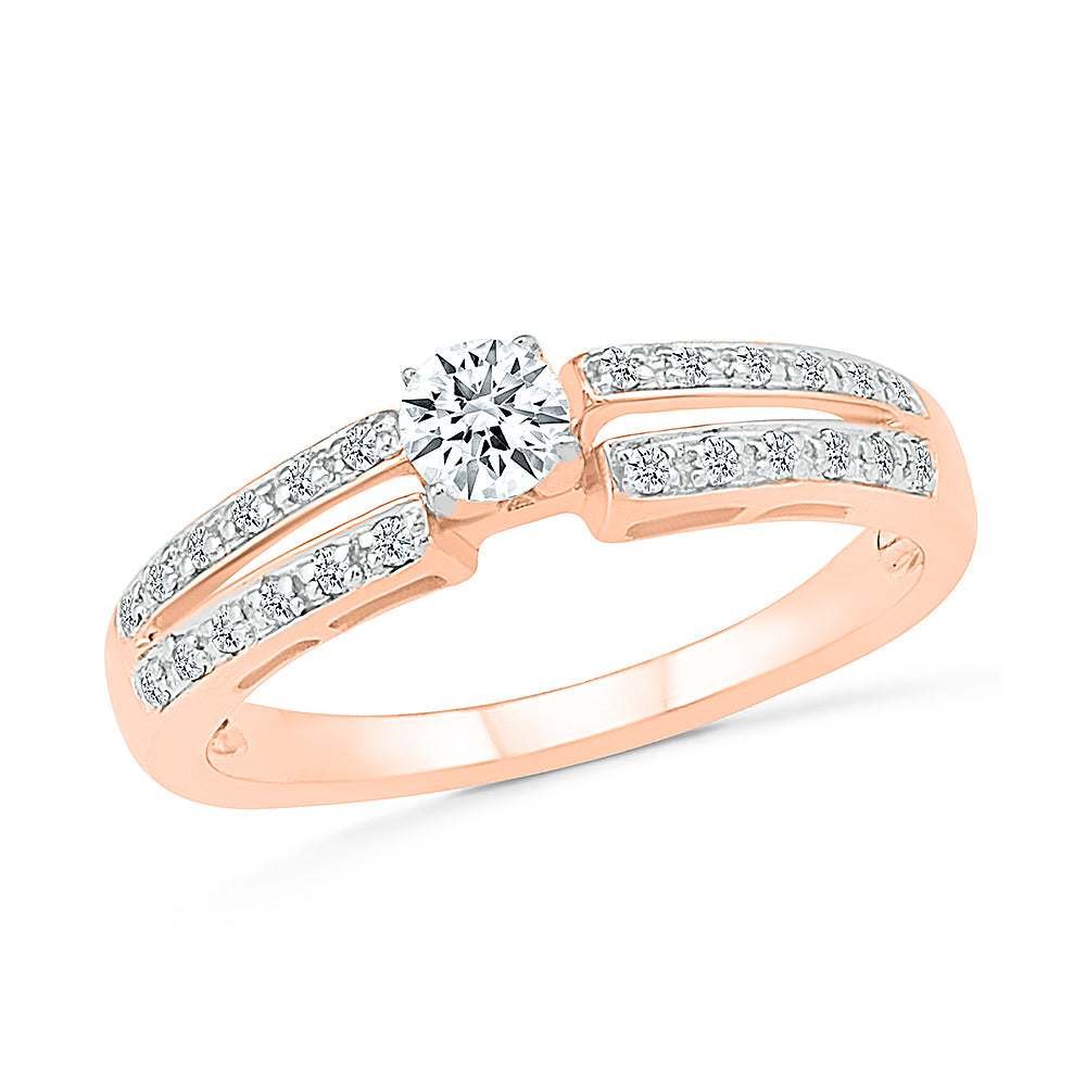 Rose Gold Split Shank Ring
