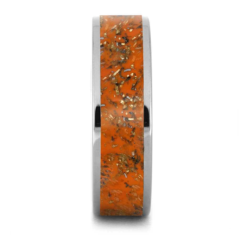 Orange Stardust™ Men's Wedding Band-2556 - Jewelry by Johan