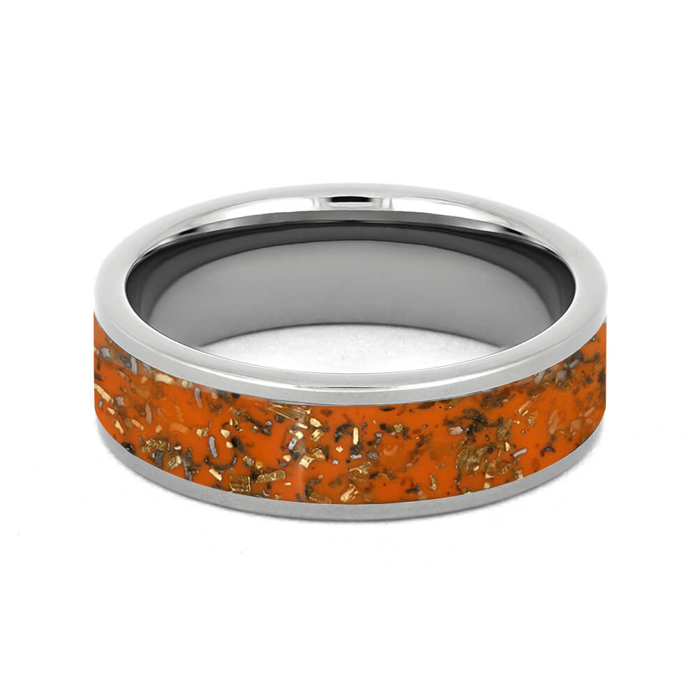 Mens wedding bands on sale orange