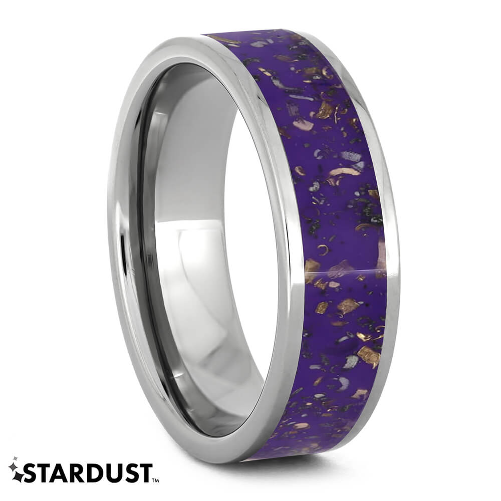 Purple Stardust™ Titanium Men's Wedding Band-2560 - Jewelry by Johan