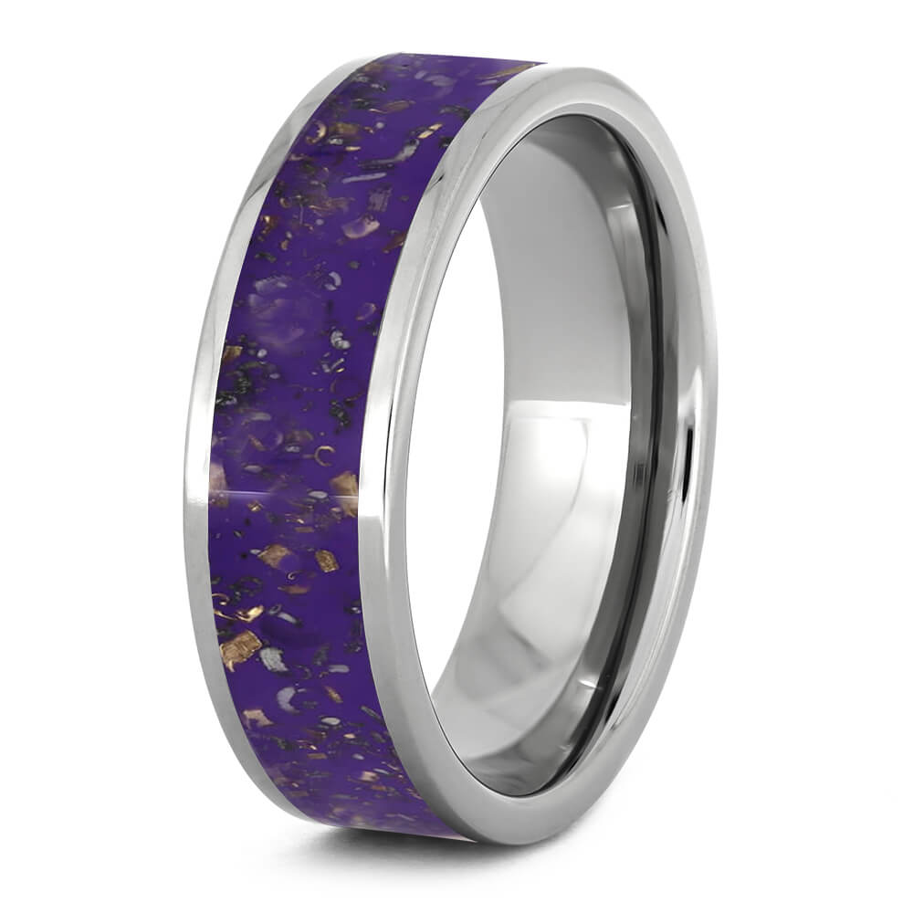 Purple Stardust™ Titanium Men's Wedding Band-2560 - Jewelry by Johan