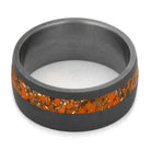 Orange Stardust™ Wedding Band In Sandblasted Titanium-2564 - Jewelry by Johan