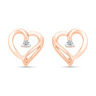 Tiny Diamond Heart Stud Earrings