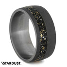 Black Stardust™ Wedding Band in Sandblasted Titanium-2566 - Jewelry by Johan