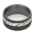 Sandblasted Titanium Wedding Band With White Stardust™-2567 - Jewelry by Johan