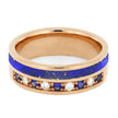 Diamond and Sapphire Wedding Band with Lapis Lazuli-2569 - Jewelry by Johan