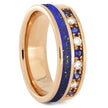 Diamond and Sapphire Wedding Band with Lapis Lazuli-2569 - Jewelry by Johan