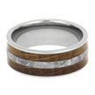 Whiskey Oak Ring With Meteorite, Wooden Men's Wedding Band-2585 - Jewelry by Johan