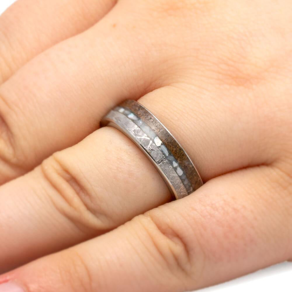 Dinosaur Bone Wedding Bands