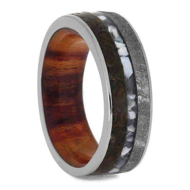 Triple Inlay Titanium Wedding Band