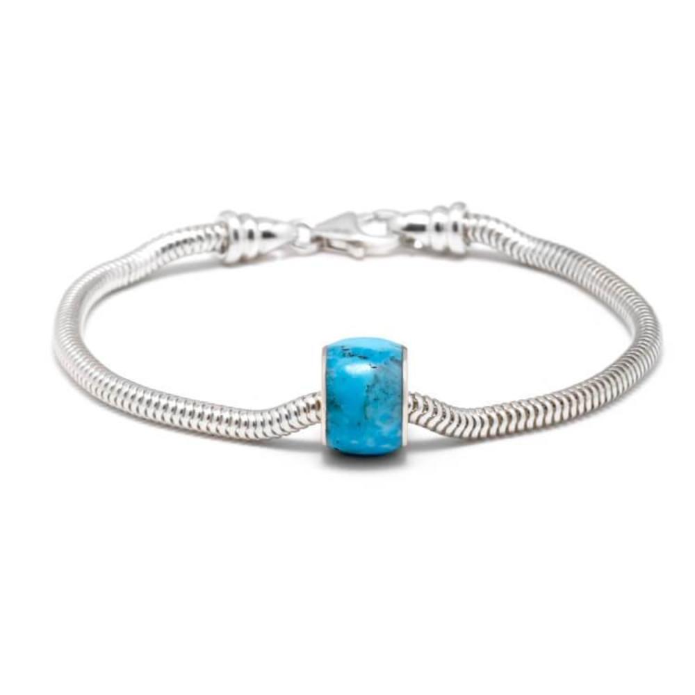 Genuine Turquoise Charm Bead Bracelet, In Stock-SIG3038 - Jewelry by Johan
