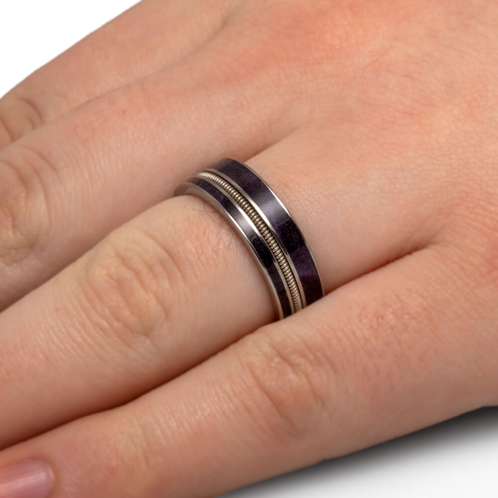 Purple Guitar String Wedding Band