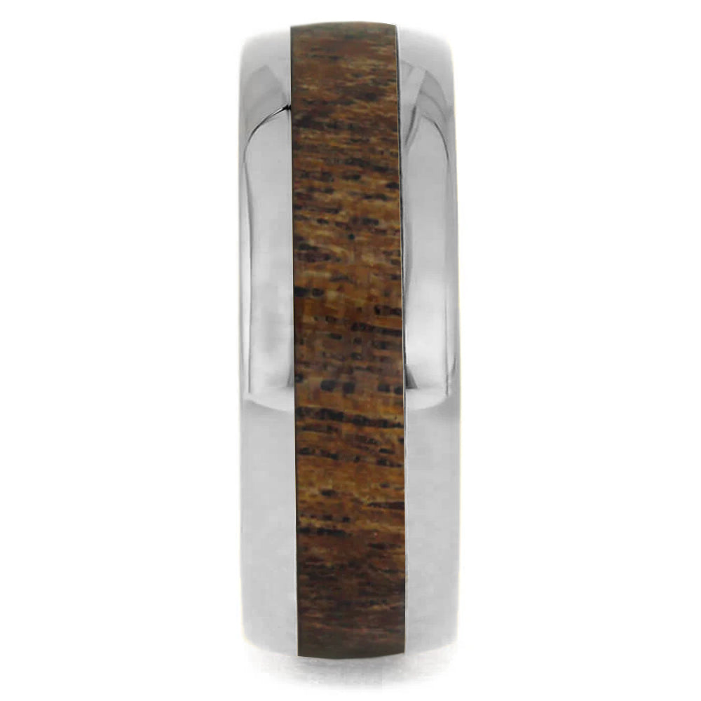 Custom Wood Wedding Band, Domed Ring With Wood Inlay - Jewelry by Johan