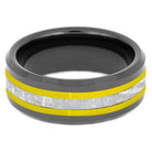 Meteorite Ring With Yellow Pinstripes in Ceramic-2630YE - Jewelry by Johan