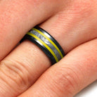 Meteorite Ring With Yellow Pinstripes in Ceramic-2630YE - Jewelry by Johan