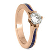 Lapis Engagement Ring In Rose Gold, Moissanite Solitaire-2639 - Jewelry by Johan
