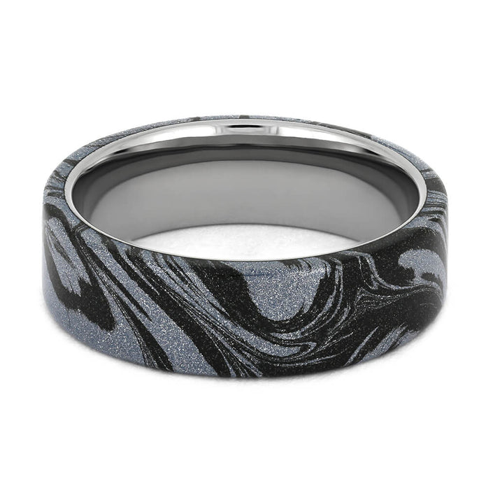 Men's Wedding Band with Cobaltium Mokume Overlay-2653 - Jewelry by Johan