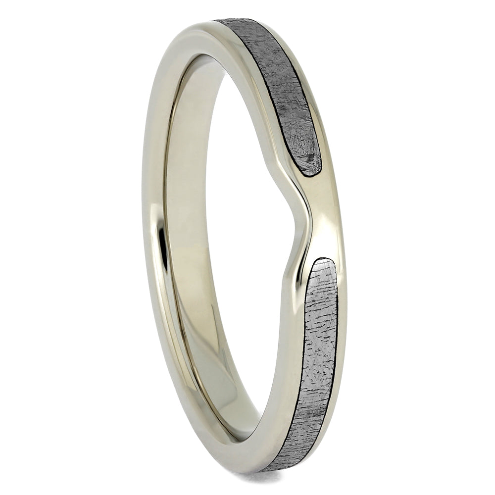 White Gold and Meteorite Wedding Band