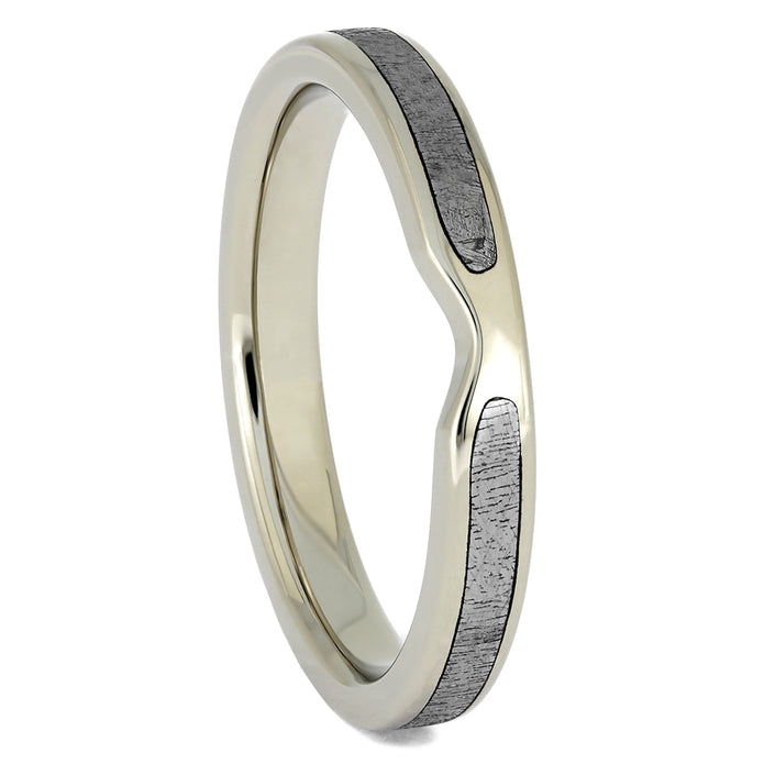 White Gold and Meteorite Wedding Band