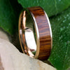 Rose Gold Ipe Wood Wedding Band