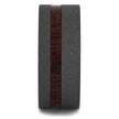 Sandblasted Titanium Wedding Band With A Thin Bloodwood Pinstripe-2688 - Jewelry by Johan