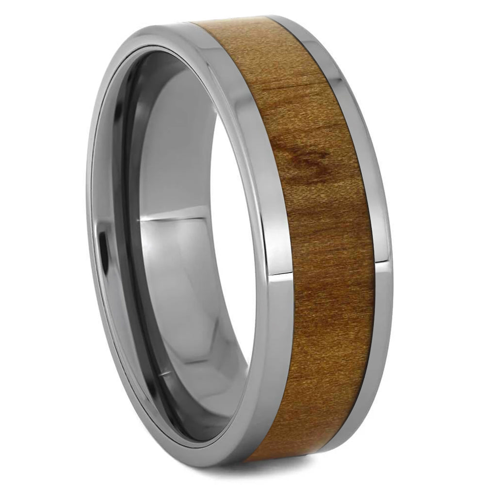 Rowan Wood Wedding Band, Titanium Ring For Men-2689 - Jewelry by Johan