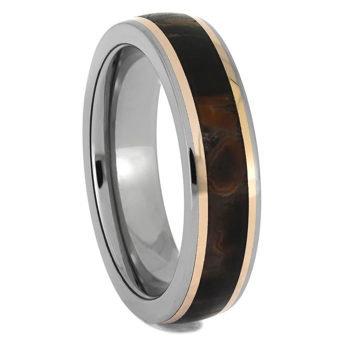 Titanium and Rose Gold Wedding bands