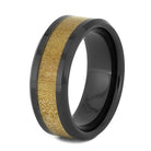 Maple Wood Ring, Black Ceramic Wedding Band For Men-2697 - Jewelry by Johan