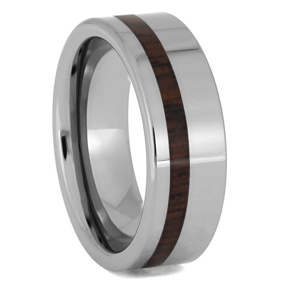Tungsten Honduran Rosewood Men's Wedding Band - Jewelry by Johan