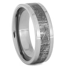 Men's Meteorite Ring With Tungsten or Titanium Band - Jewelry by Johan
