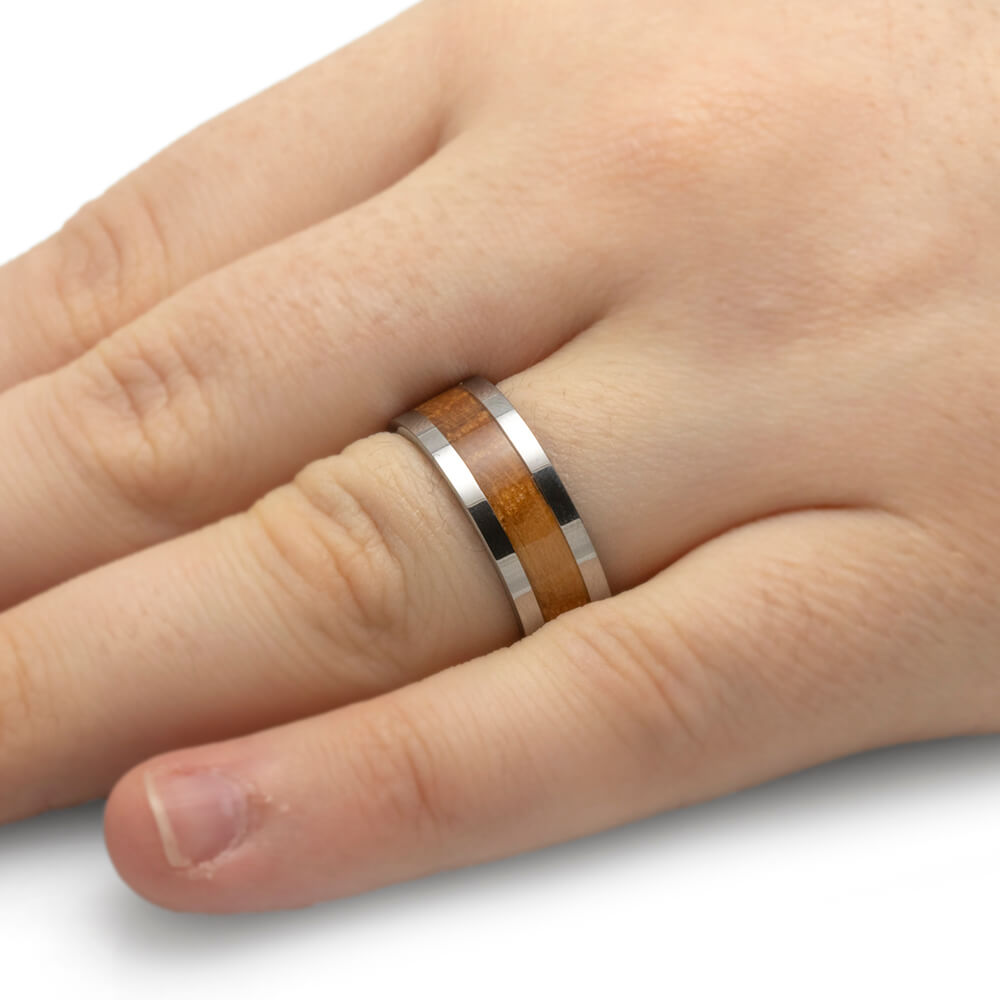 Whiskey Barrel Oak Wood Wedding Band-2714 - Jewelry by Johan