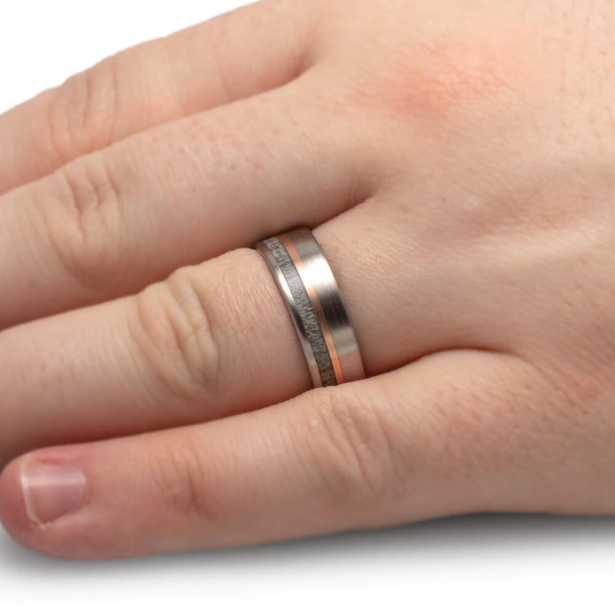 Antler and Titanium Wedding Band