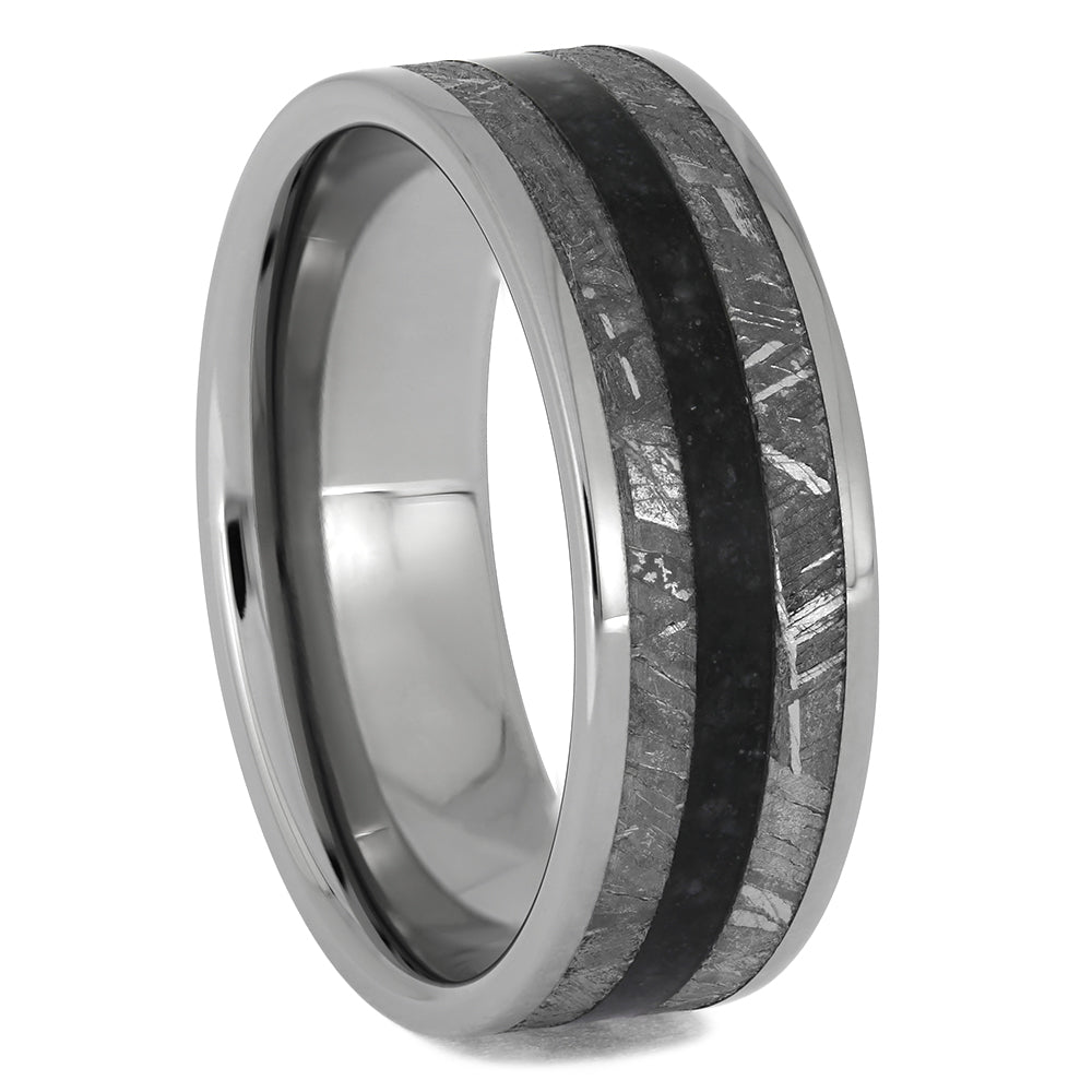 Meteorite and Titanium Wedding Bands
