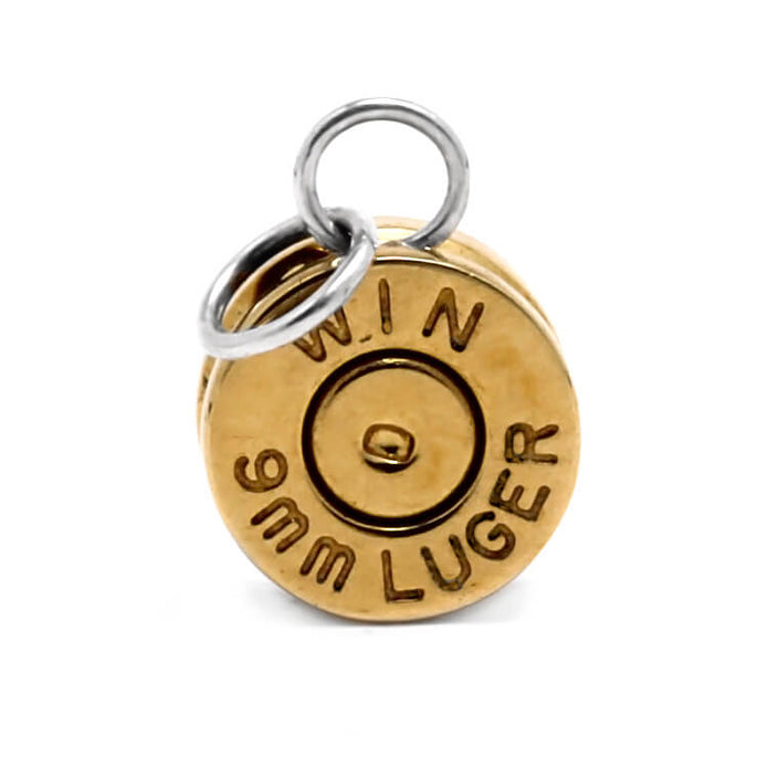 9 mm Luger Brass Bullet Casing Pendant