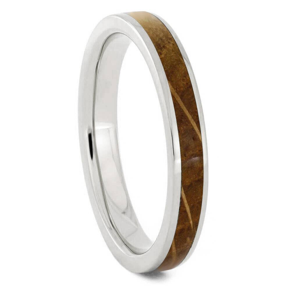 Whiskey Barrel Oak Wood Wedding Band for Women