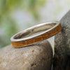 White Gold Whiskey Barrel Oak Ring for Her
