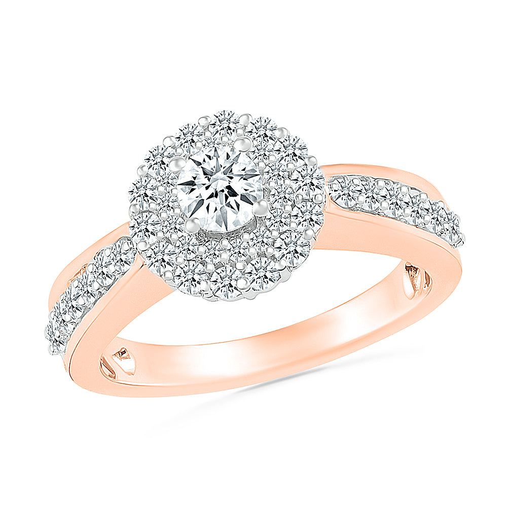 Rose Gold Double Halo Engagement Ring