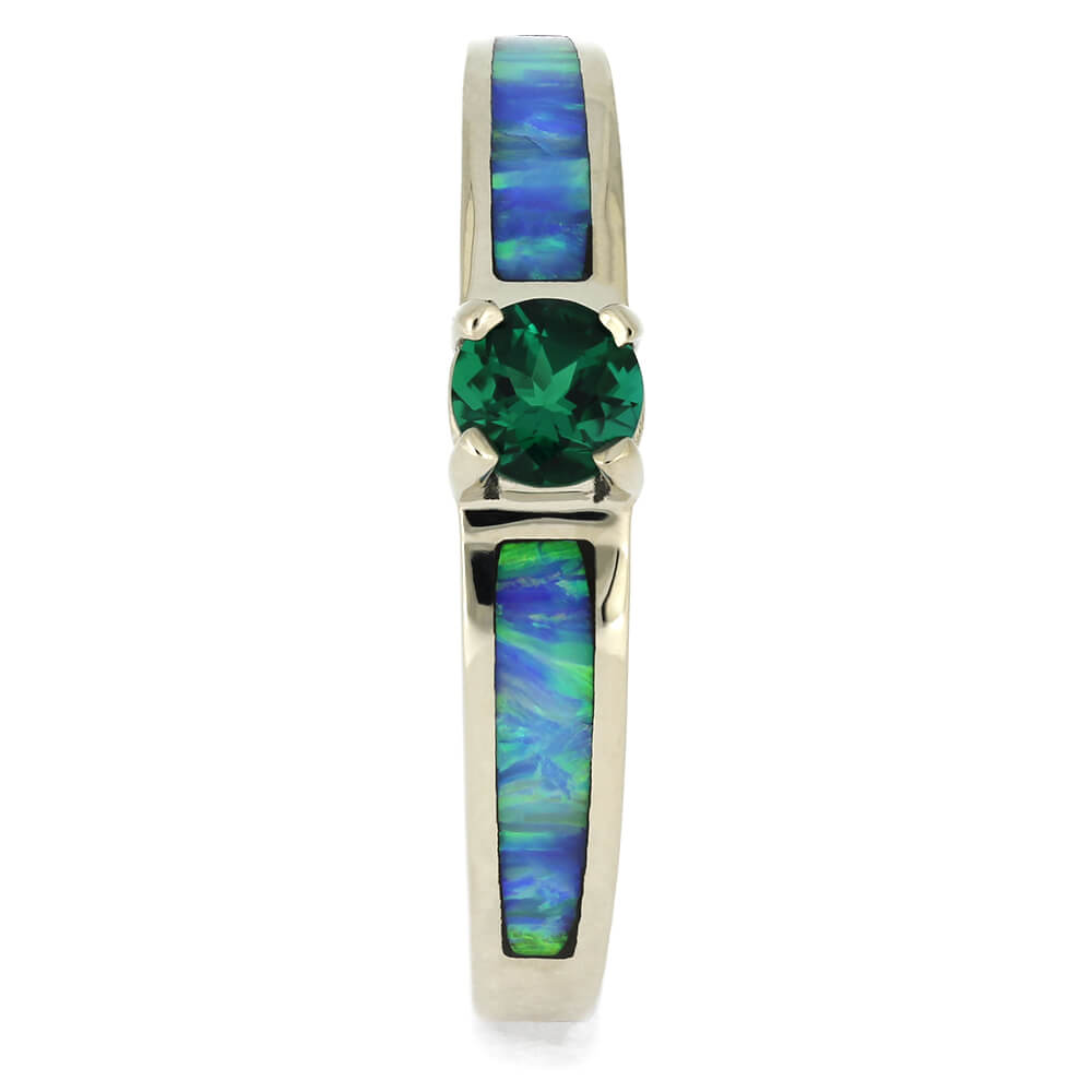 White Gold and Opal Engagement Rings