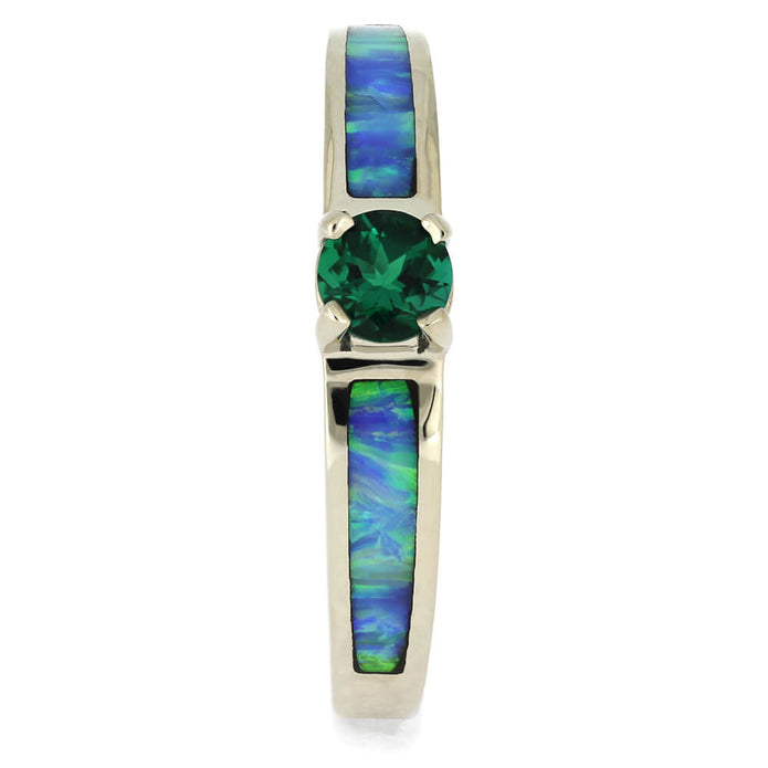 White Gold and Opal Engagement Rings