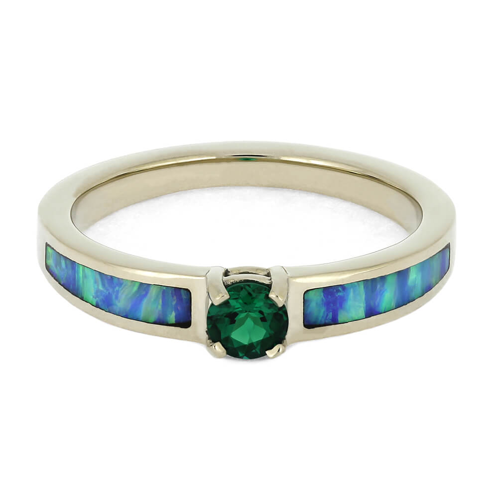 Emerald and opal sale eternity rings