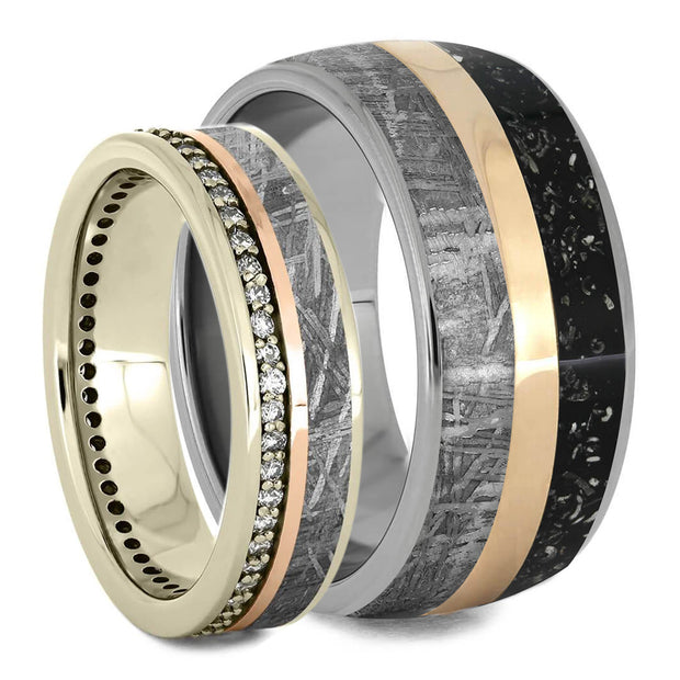 Matching rose gold rings