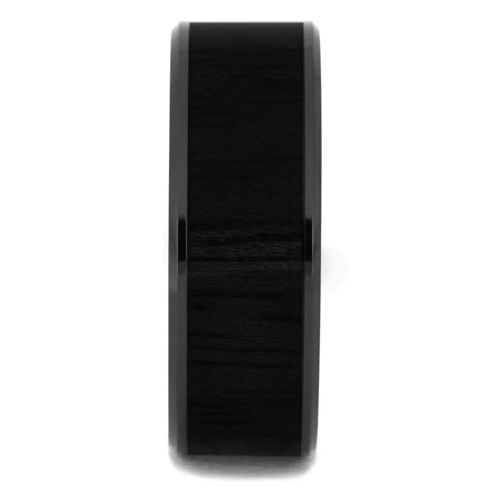 Black Ceramic & African Blackwood Men's Wedding Band - Jewelry by Johan