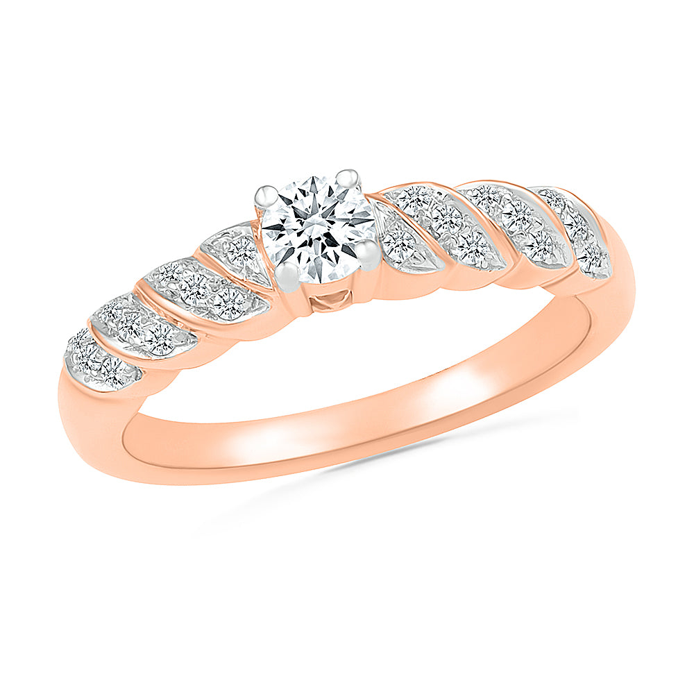Unique Rose Gold Diamond Engagement Ring