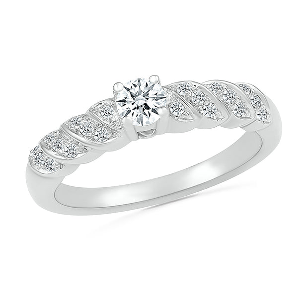 Unique White Gold Diamond Ring