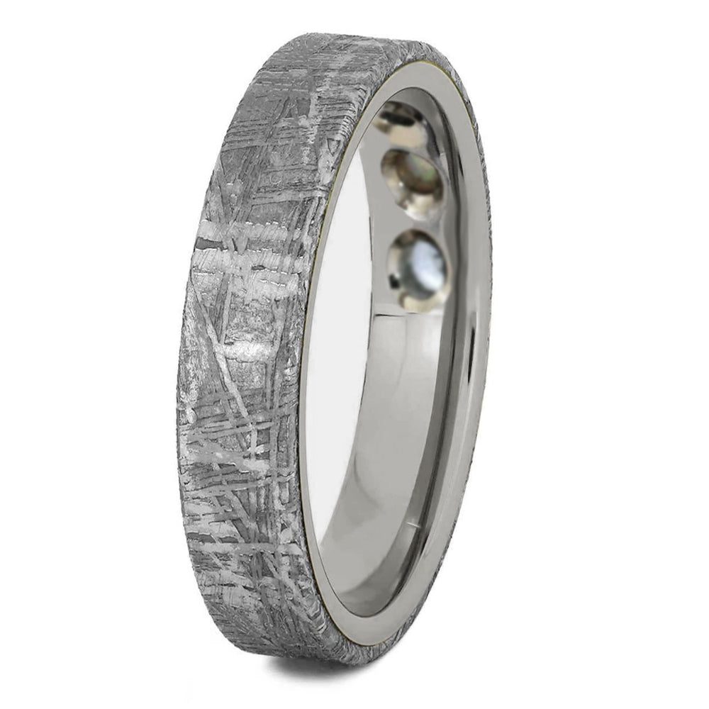 Meteorite Ring With Opal And Aquamarine Gemstones-2904 - Jewelry by Johan