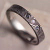 Meteorite Wedding Band With Three Stones