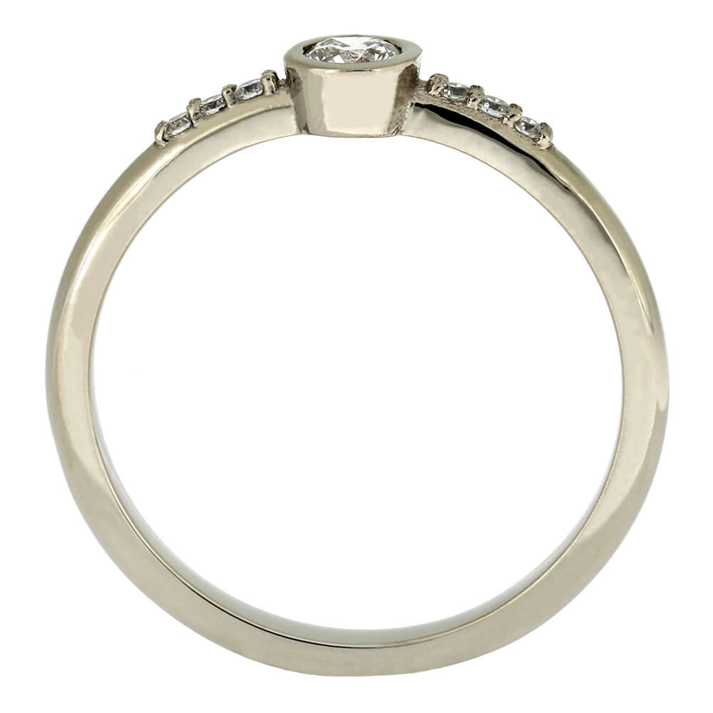 Polished Gold Engagement Ring with a Solitaire Diamond - Jewelry by Johan