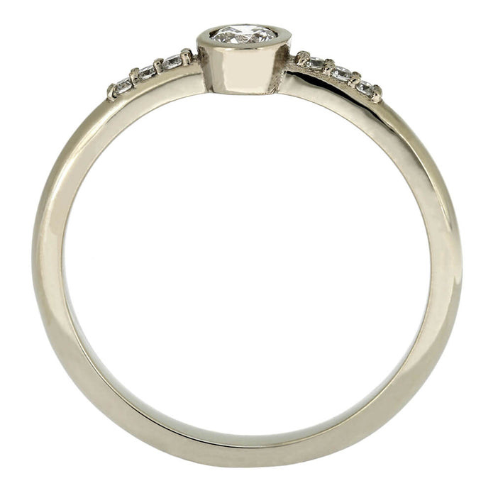 Polished Gold Engagement Ring with a Solitaire Diamond - Jewelry by Johan