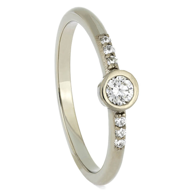 Polished Gold Engagement Ring with a Solitaire Diamond - Jewelry by Johan